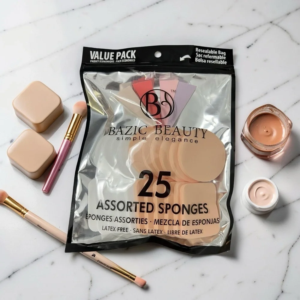 Bazic Beauty 25 Piece Assorted Makeup Sponge Set – Latex Free 💄✨